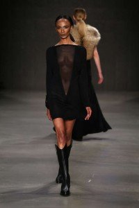  Cigdem Akin 2015-2016 Black Mini Transparent Dress