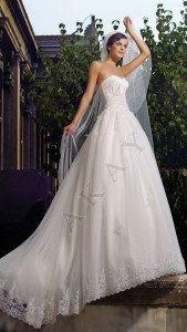 STRAPLESS - BRA NECKLINE - EMBROIDERED - PUFFY - PRINCESS - HIJAB