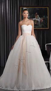 STRAPLESS - BRA NECKLINE - DRAPE - COLORED BELTED - PUFFY - PRINCESS