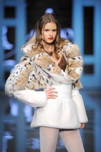 White Leopard pattern fur for woman