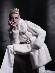 White Colored fur for woman