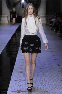 Dice Kayek Autumn Winter Mini black lace skirt
