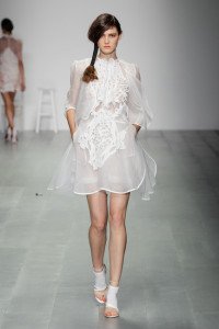 Lace and tulle mini dress