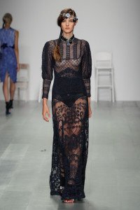 Ruched black long dress