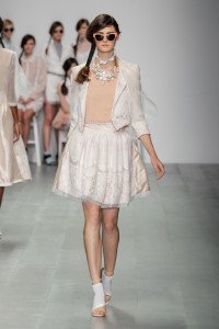 Ruched cream mini dress