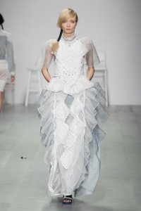 Ruched white long dress